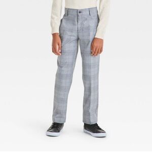 Cat & Jack Kids Light Gray Plaid Trousers
